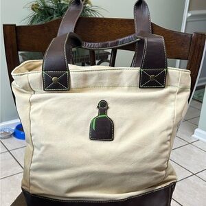 Stylish Tan & Brown Patron Tequila Canvas Cooler/ Tote Bag Unisex